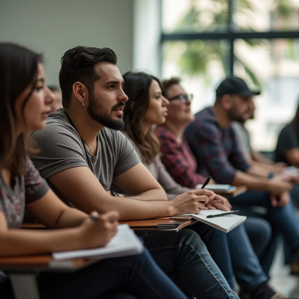 Personas aprendiendo sobre ahorro en un taller